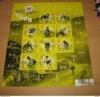 De 10 Belgische Tourwinnaars - Belg. 2017 - Les Dix Vainqueurs Belges Du Tour De France** Imperforated Sheet-Ongetand-ND - Non Dentelés