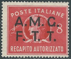 1947 TRIESTE A RECAPITO AUTORIZZATO 8 LIRE MNH ** - P25-10 - Posta Espresso