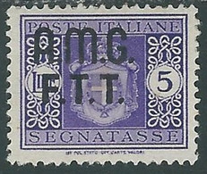 1947 TRIESTE A SEGNATASSE 5 LIRE MH * - P17-3 - Segnatasse