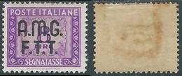 1947-49 TRIESTE A SEGNATASSE 8 LIRE GOMMA BICOLORE LINGUELLATO - P17-7 - Postage Due