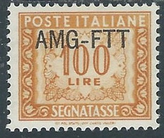 1949-54 TRIESTE A SEGNATASSE 100 LIRE MH * - P17-8 - Segnatasse