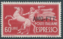 1950 TRIESTE A ESPRESSO DEMOCRATICA 60 LIRE MNH ** - P25-8 - Exprespost