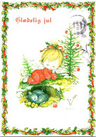 (5 B 6) Christmas Postcard - Posted In Denmark - 2 Postcards - Children's - Kerstman