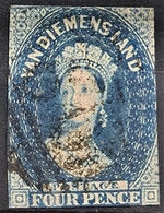 TASMANIA 1857 - Canceled - Sc# 9 - 4d - Usados
