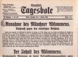 CZECHOSLOVAKIA - MORGENBATT  TAGESBOTE - KRIEG - BRÜN  BRNO - Komplette Zeitung - 1938 - General Issues