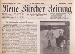 SCHWEIZ - NEUE ZÜRCHER ZEITUNG - KRIEG - ZÜRICH - Komplette Zeitung - 1943 - Allgemeine Literatur