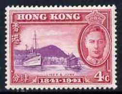 Hong Kong 1941 KG6 Centenary Of British Occupation 4c Lightly Mounted Mint SG164 - Unused Stamps