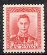 New Zealand 1938-44 KG6 1d Scarlet U/M, SG 605 - Unused Stamps