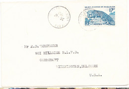 ST-PIERRE & MIQUELON Lettre -  26 Déc. 1953 - Vers / To: USA - Lettres & Documents