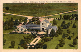 Oklahoma Claremore Aerial View Of Will Rogers Memorial Museum And Tomb Curteich - Sonstige & Ohne Zuordnung