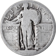 Monnaie, États-Unis, Quarter, B+, Argent, KM:145 - 1916-1930: Standing Liberty (Libertà In Piedi)