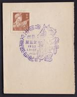 CHINA CHINE CINA 50'S COMMEMORATIVE POSTMARK ON A PIECE OF PAPER  ANTI USA Paper Tiger! - Lettres & Documents