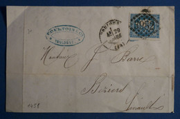 AJ5 FRANCE BELLE LETTRE 1871 TOULOUSE   POUR BEZIERS   +BORDEAUX ++VOISIN  + AFFRANCH. . INTERESSSAN - 1870 Bordeaux Printing