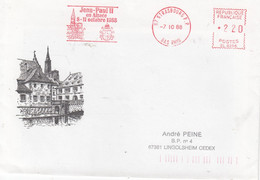 Env Affr Y&T EMA Obl STRASBOURG R.P. Du 7.10.1988 Jean Paul II / En Alsace / 8-11 Ocrtobre 1983 - Alsace Lorraine