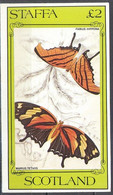 M3265 ✅ ﻿﻿Fauna Insects Butterflies Moths 1982 Staffa UK S/s MNH ** FV 2£ Imp Imperf - Butterflies