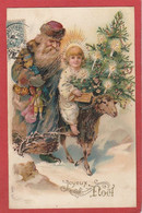 CPA: Père Noël - Santa Claus - Carte En Relief - Jouets - Enfant - Sapin De Noël - Santa Claus
