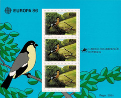 AZORES 1986 Mi BL 7 BIRDS EUROPA CEPT MINT MINIATURE SHEET ** - Spatzen