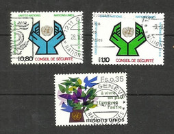 Nations Unies (Genève) N°66, 67, 72 Cote 4.55€ - Oblitérés