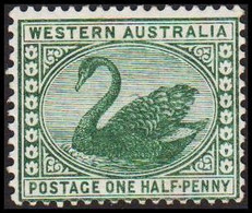 1885-1888. Western Australia. ONE HALF-PENNY. Swan. Hinged.  (Michel 30) - JF512310 - Nuovi