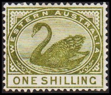 1890. Western Australia. ONE SHILLING. Swan. Hinged. (Michel 40) - JF512325 - Mint Stamps