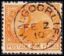 1905. Western Australia. NINE PENCE. Swan. Luxus Cancel KALGOORLIE FE 2 10. (Michel 68) - JF512329 - Used Stamps