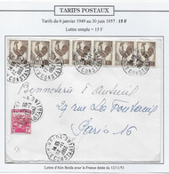 Algérie Tarifs Postaux - Lettre - Lettres & Documents