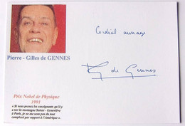 Pierre - Gilles De GENNES - Signé / Hand Signed / Dédicace / Autographe Authentique - Premio Nobel