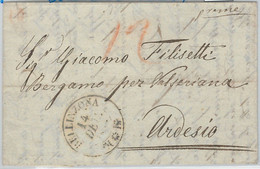 65713 - SWITZERLAND - POSTAL HISTORY - PREPHILATELIC COVER From Bellinzona - 1849 - 1843-1852 Federale & Kantonnale Postzegels