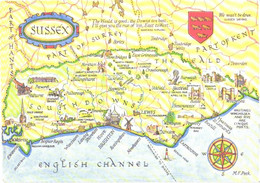 United Kingdom:Sussex Land Map - Landkarten