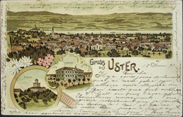 LITHO Gruss Aus USTER Schloss Schulhaus - Uster