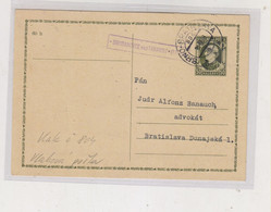 SLOVAKIA WW II Nice Postal Stationery TPO AMB TRAIN Cancel BRNO.BRATISLAVA_BOGDANOVCE Nad TRNAVOU Postal Agency - Brieven En Documenten