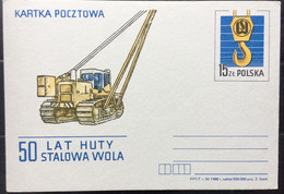 POLAND 1988 POSTAL STATIONARY POSTCARD 50 LAT HUTY STALOWA  WOLA - Autres & Non Classés