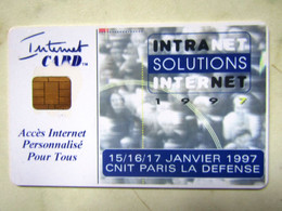 CARTE   A PUCE    TRES RARE    INTERNET CARD   ANCIENNE   CNIT PARIS  LA DEFENSE 1997 - Exhibition Cards