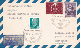 A14408 - INTERFLUG BERLIN AMSTERDAM BERLIN 1973 MIT LUFTPOST PAR AVION - Lettres & Documents