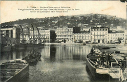 Cette * Sète * Vue Générale Du Mont St Clair * Péniche * Quai De Bose * Cercle Du Commerce * Cachet Au Dos - Sete (Cette)