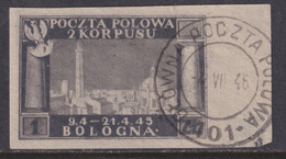 Corpo Polacco Vittorie Polacche 1946 1 Z. Violetto Grigio Sass. 7Bb Usato Cv. 700 - 1946-47 Période Corpo Polacco