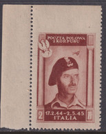 Corpo Polacco Vittorie Polacche 1946 2 Z. Bruno Rosso Sass. 4Ba MNH** ADF Cv. 150 - 1946-47 Période Corpo Polacco