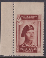 Corpo Polacco Vittorie Polacche 1946 2 Z. Bruno Rosso Sass. 4Ba MNH** ADF Cv. 150 - 1946-47 Corpo Polacco Period