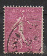 Variété Timbre SEMEUSE Lignée N°202 75 Centimes Rose, Surcharge D’encre Aux Pieds - Used Stamps