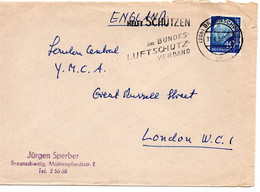 55621 - Bund - 1958 - 40Pfg. Heuss II EF A. Bf. BRAUNSCHWEIG - ... LUFTSCHUTZVERBAND -> Grossbritannien - Cartas & Documentos