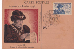 A14418 - OUR - JOURNEE DU TIMBRE 1945 - CACHET VALENCE DROME 26 - LOUIS XI - ....-1949