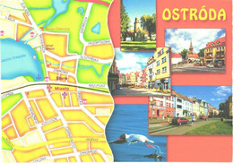 Poland:Ostroda Town Map And Views - Carte Geografiche