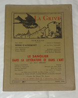 ANCIENNE REVUE LA GRIVE N°74 1952, LE SANGLIER DANS L'ART PAR RENE DRUART, LES PARLERS DE L'ARGONNE PAR JEAN BABIN - Toerisme En Regio's