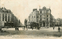 Le Mans * La Place Thiers * Tramway Tram * Bar * Cachet Militaire Au Dos - Le Mans