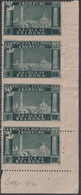 Corpo Polacco Vittorie Polacche 1946 1z. Ardesia Striscia Di 4 ADF Con Varietà Di Dentellatura Sass.11 MNH** NQ - 1946-47 Corpo Polacco Periode