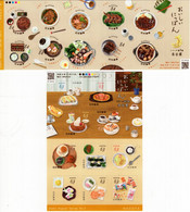 Japan - 2021 - Delicious Japanese Food Series No. 3 - Nagoya - Set Of 2 Mint Self-adhesive Stamp Sheetlets - Neufs