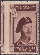 Corpo Polacco Vittorie Polacche 1946 2 Z. Sass. 8ad MNH** Cv. 550 - 1946-47 Période Corpo Polacco