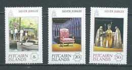 Pitcairn   Silver  Jubilee 1977 -  Série Yvert N° 158 / 160 ** 3 Valeurs Neuves Sans Charnière   - Bip4004 - Salomonen (...-1978)