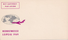 A14445 - HERBSTMESSE LEIPZIG 1969 MIT LUFTPOST PAR AVION AVION AIRSHIP CARD - Aviones