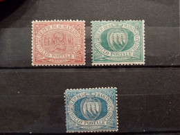 San Marino 1895-1899 Yv 26, 27 & 30 MLH (11) - Unused Stamps